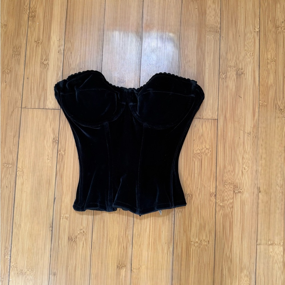 Valentino Black Velvet Corset Vintage